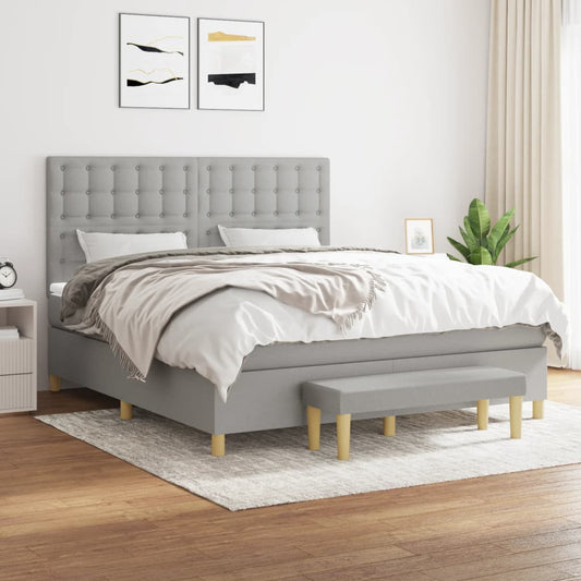 Boxspring posteľ s matracom svetlosivá 100x200 cm látka