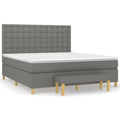 Boxspring posteľ s matracom tmavosivá 160x200 cm látka