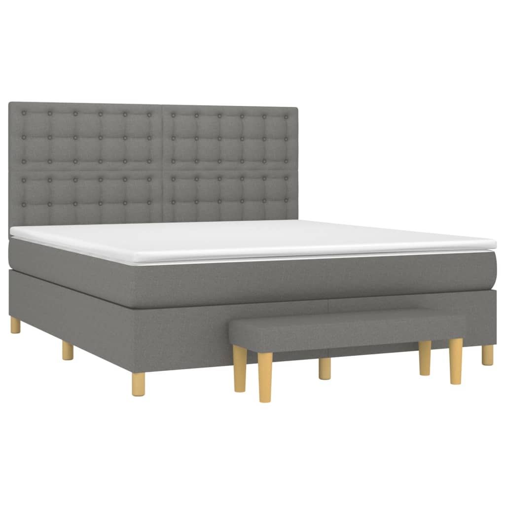 Boxspring posteľ s matracom tmavosivá 160x200 cm látka