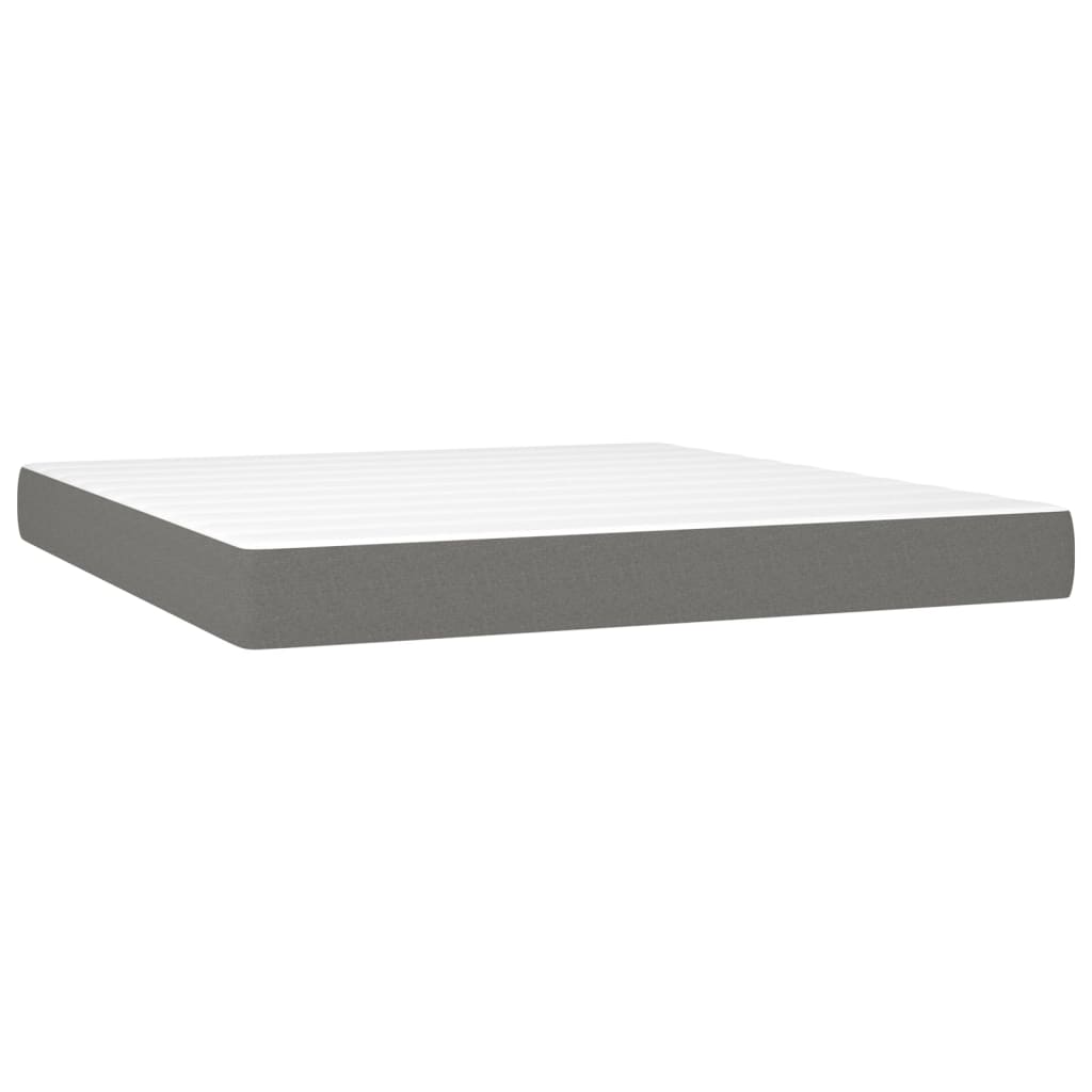 Boxspring posteľ s matracom tmavosivá 160x200 cm látka