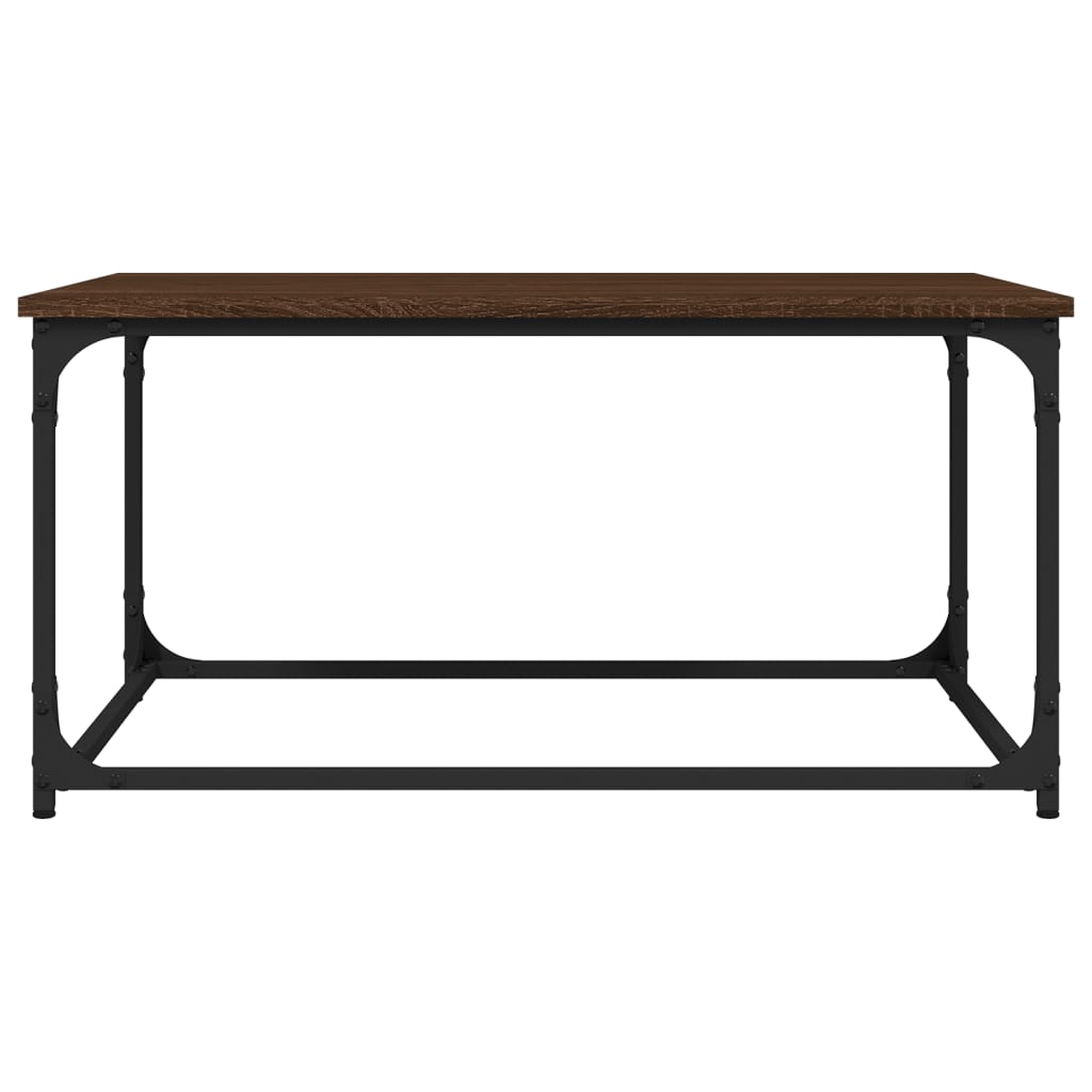 Konferenčný stolík hnedý dub 80x50x40 cm sprac. drevo a železo