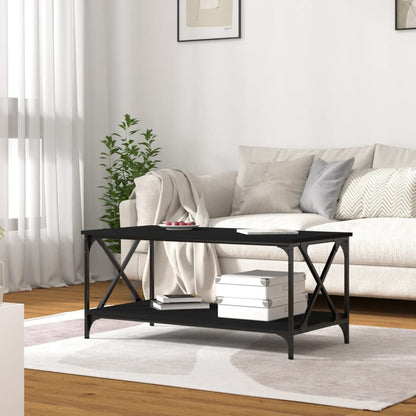 Konferenčný stolík čierny 100x50x45cm spracované drevo a železo