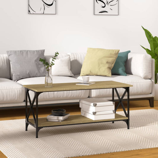 Konferenčný stolík dub sonoma 100x45x45cm sprac. drevo a železo