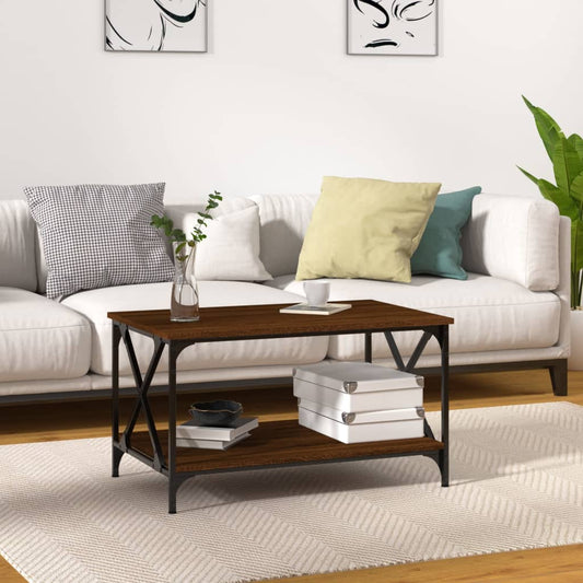 Konferenčný stolík Hnedý dub 80x50x45 cm sprac. drevo a železo