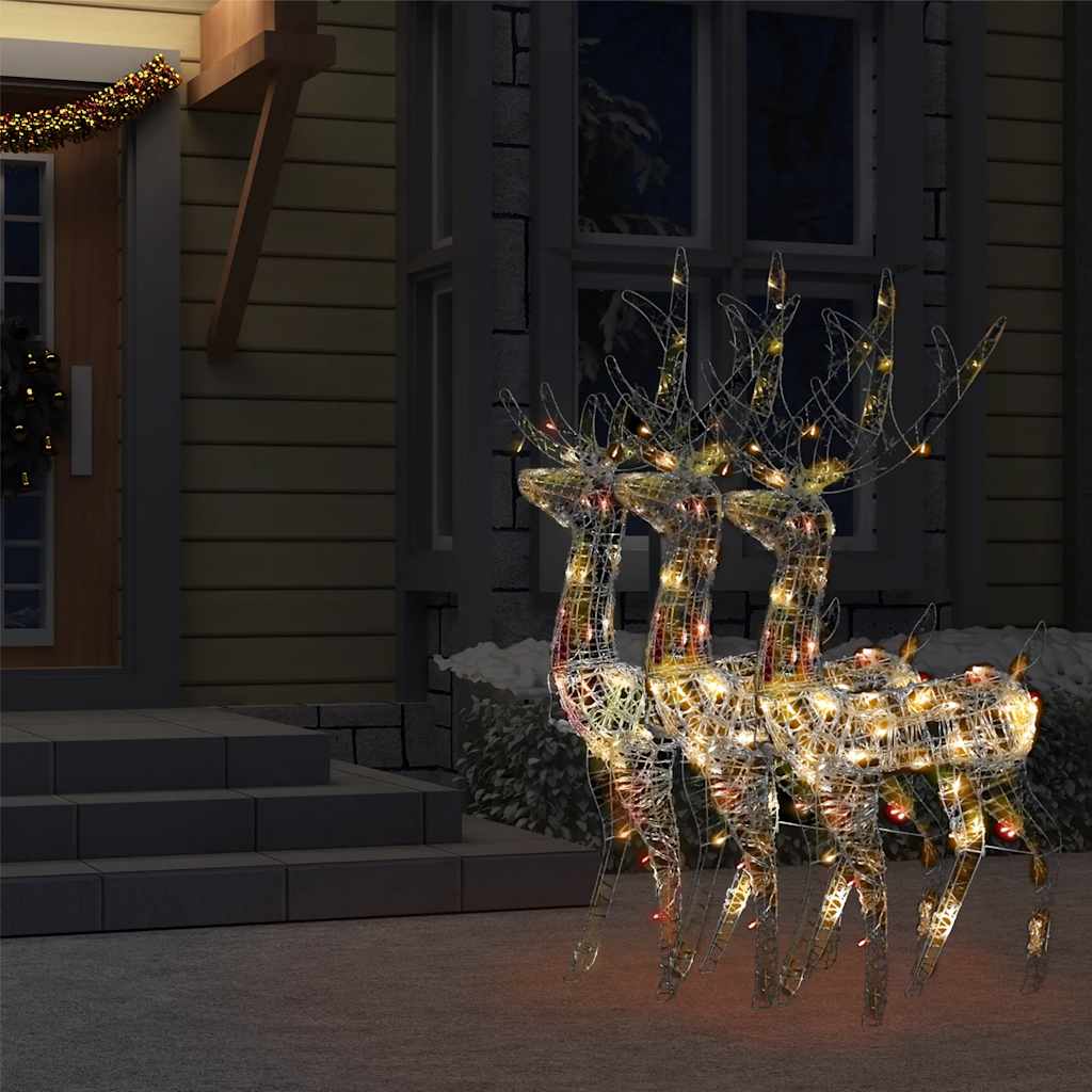 Akrylové Vianočné Dekorácie So Sobmi 3 Ks 120 Cm Viacfarebné Viacfarebný