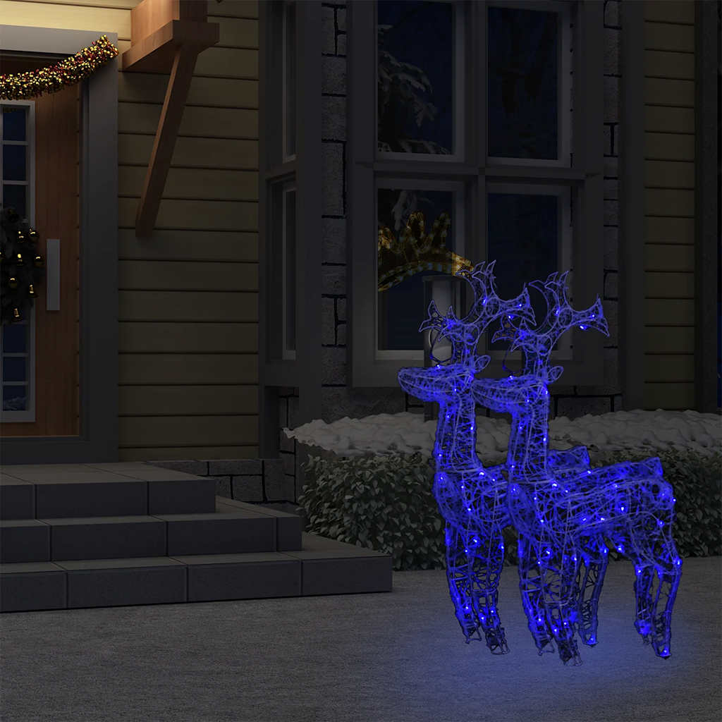 Vianočné Dekorácie So Sobom 2 Ks Akryl Modrá