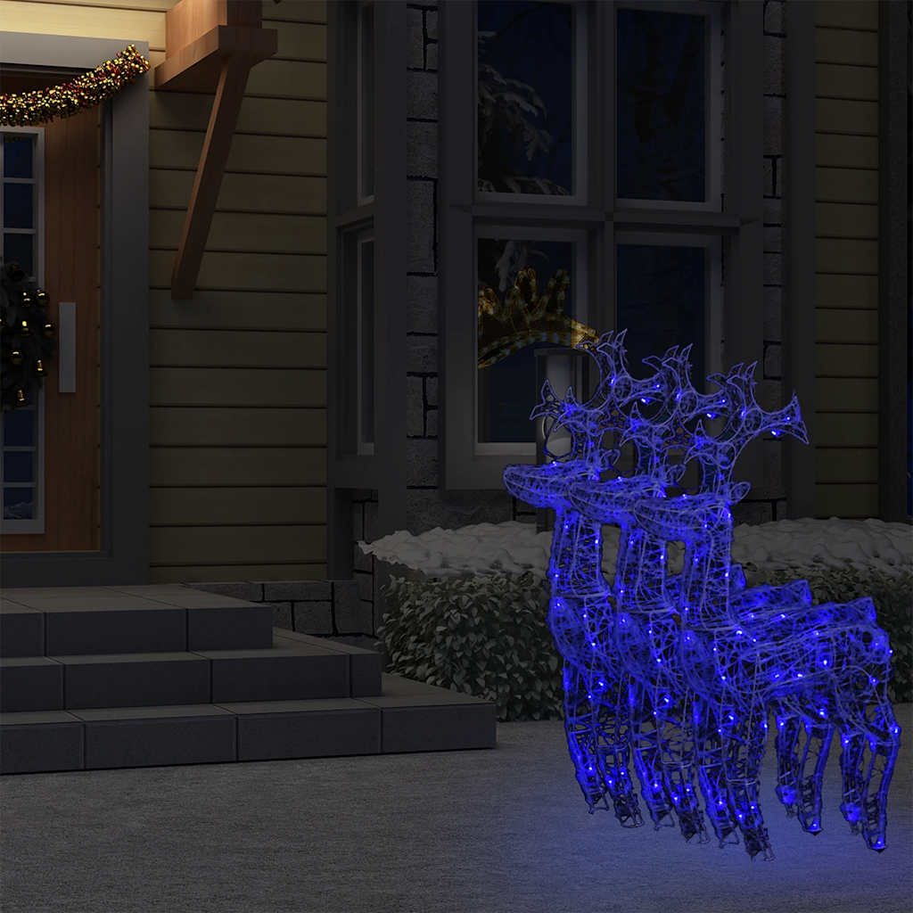 Vianočné Dekorácie So Sobom 3 Ks Akryl Modrá