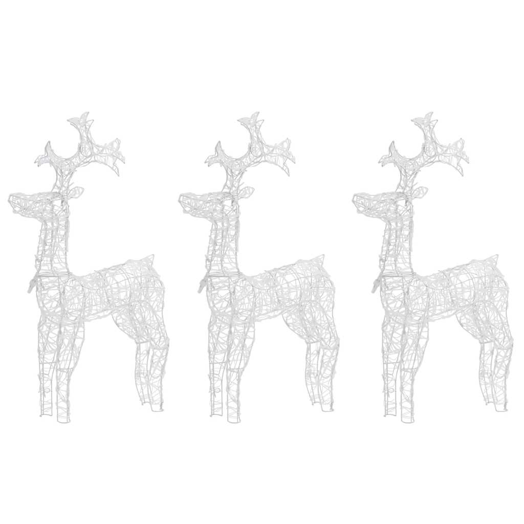 Vianočné Dekorácie So Sobom 3 Ks Akryl Teplá Biela