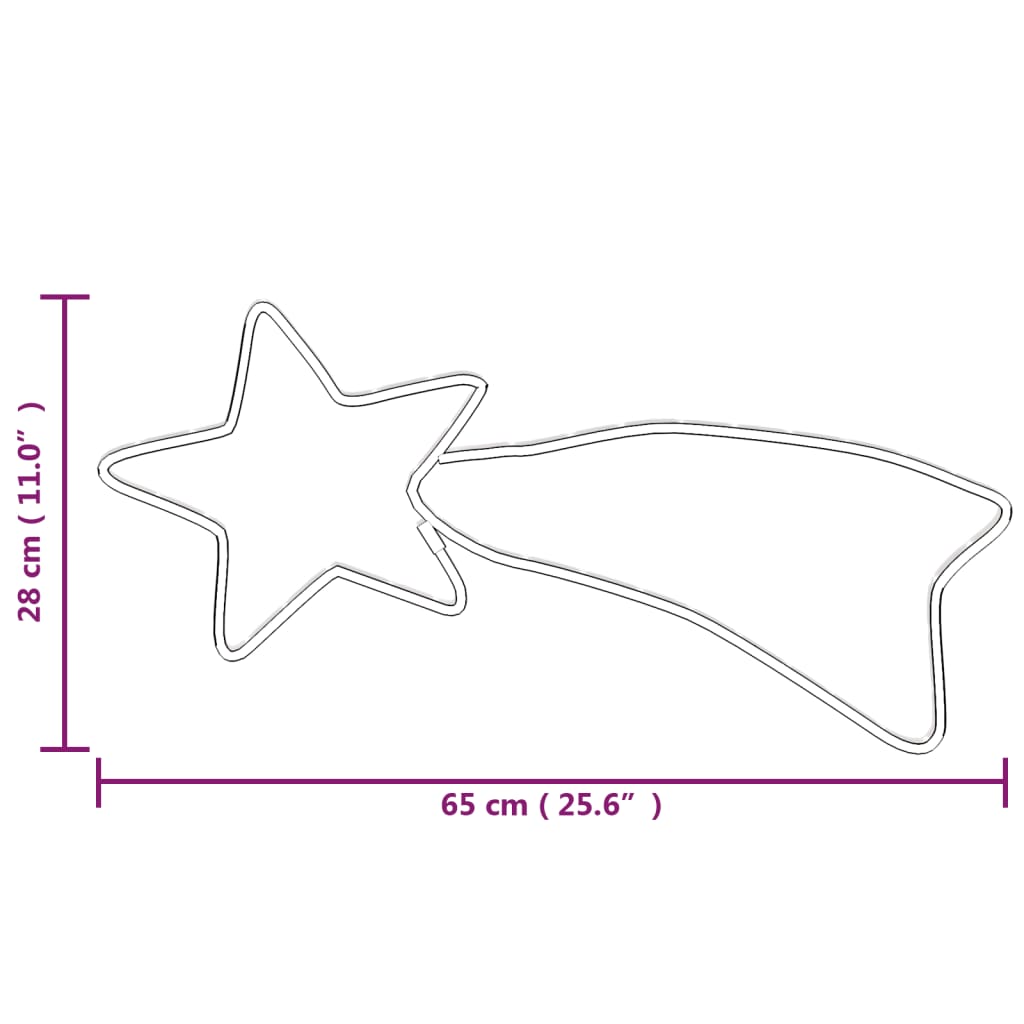 Silueta Vianočnej Hviezdy S 48 Led 2 Ks Teplé Biele 65X28 Cm