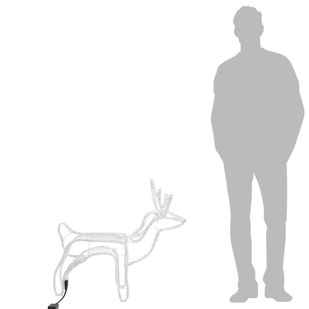 Siluety Vianočných Sobov 2 Ks Teplé Biele 60X30X60 Cm