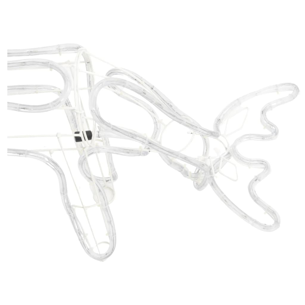 Siluety Vianočných Sobov 2 Ks Teplé Biele 73X31X45 Cm