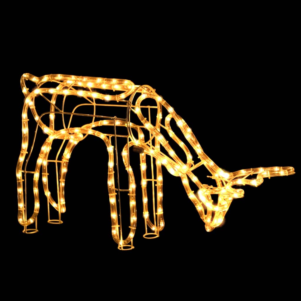 Siluety Vianočných Sobov 2 Ks Teplé Biele 73X31X45 Cm