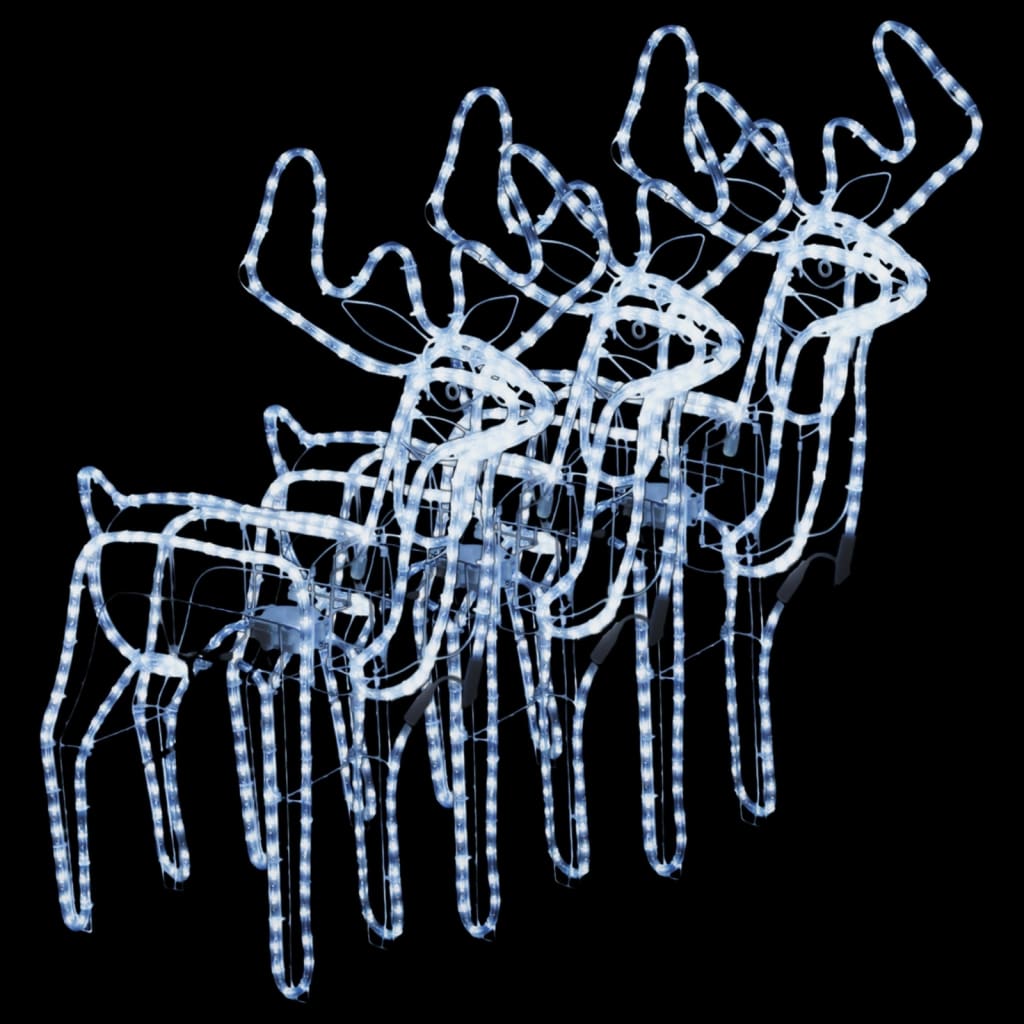 Siluety Sobov S Pohybl. Hlavami 3 Ks Studené Biele 76X42X87 Cm