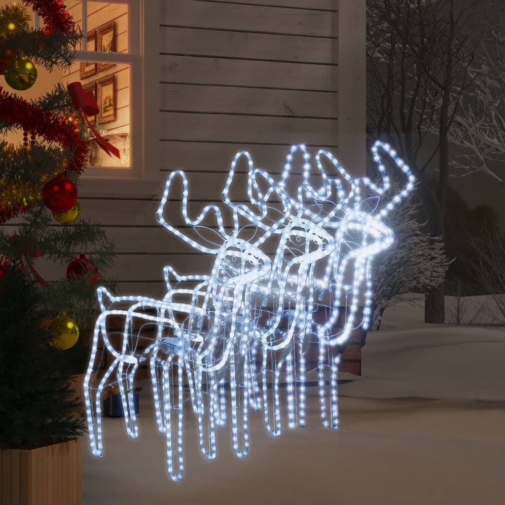 Siluety Sobov S Pohybl. Hlavami 3 Ks Studené Biele 76X42X87 Cm