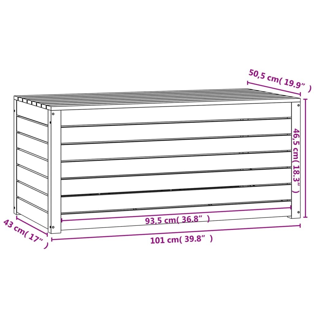 Záhradný box medovohnedý 101x50,5x46,5 cm masívna borovica