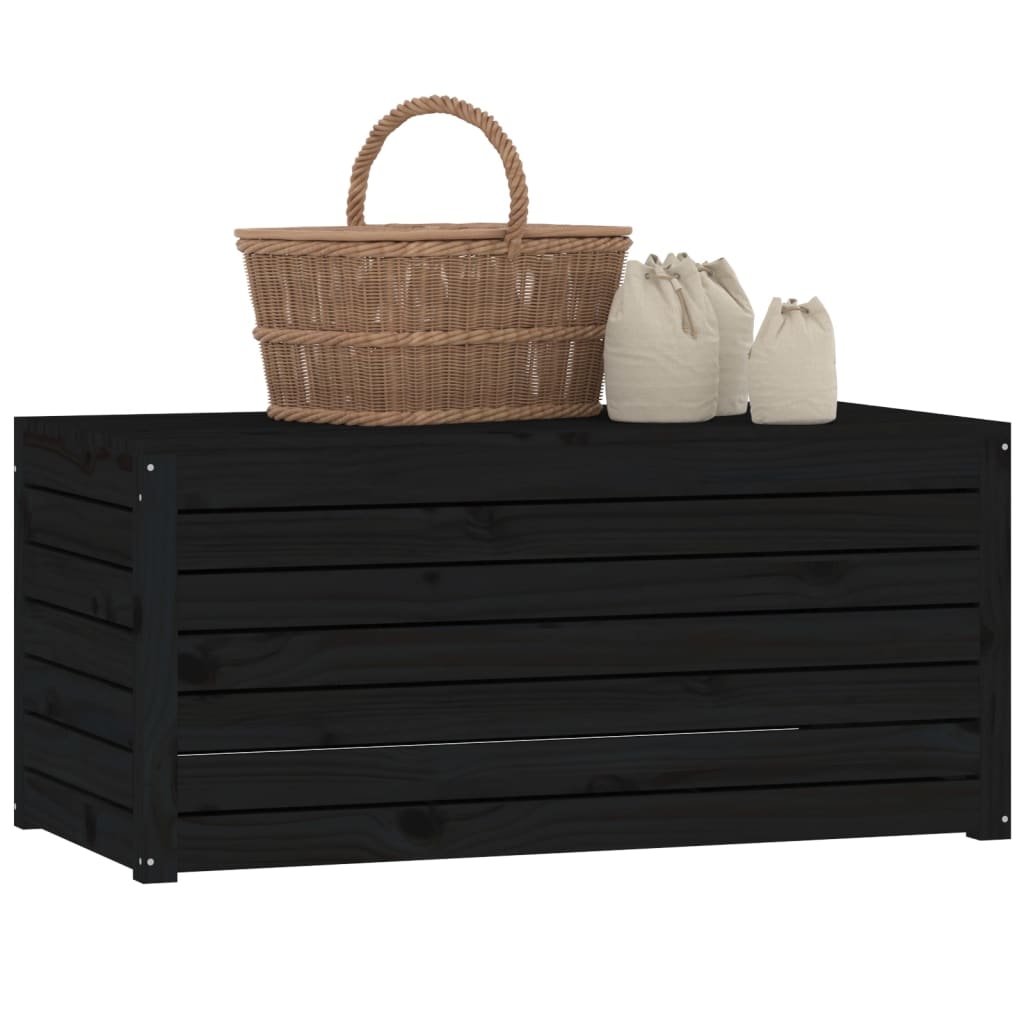 Záhradný box čierny 101x50,5x46,5 cm masívna borovica