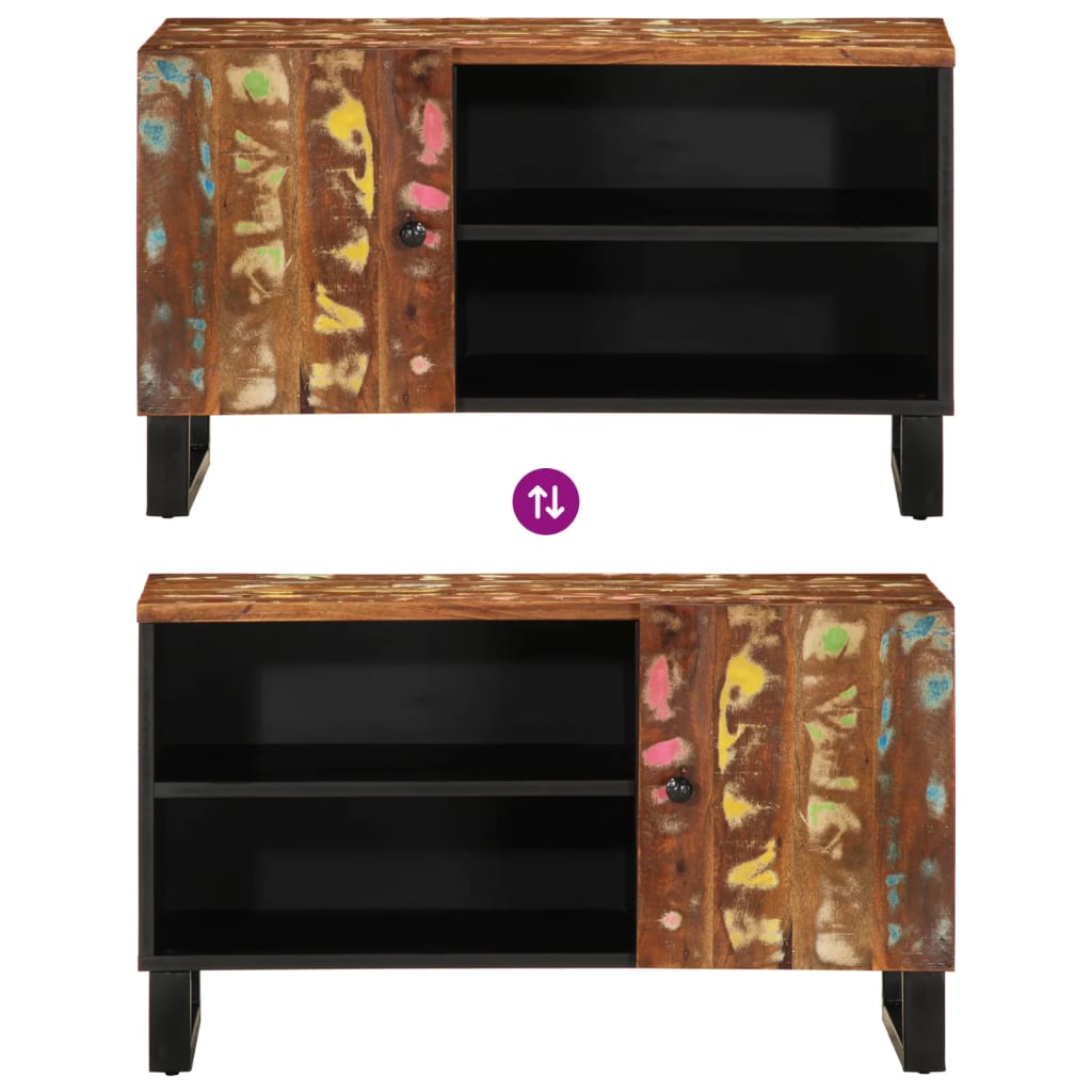 Tv Skrinka 80X33X46 Cm Recyklovaný Masív A Kompozitné Drevo