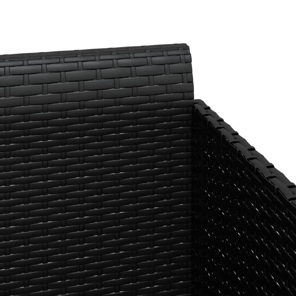 Opaľovacie lehátko s vankúšom čierne 182x118x63 polyratan