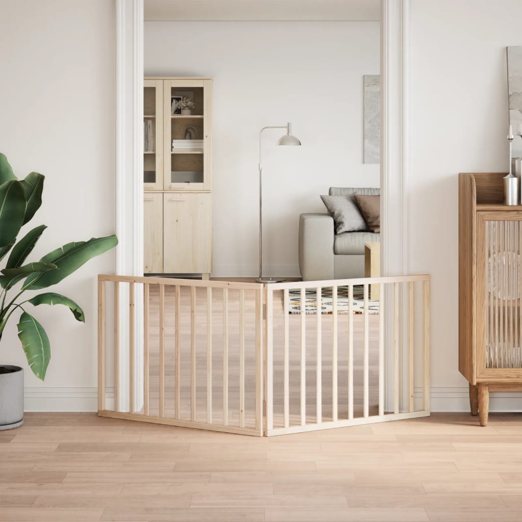 Brána pre psa skladacia 2 panely 160 cm topoľové drevo