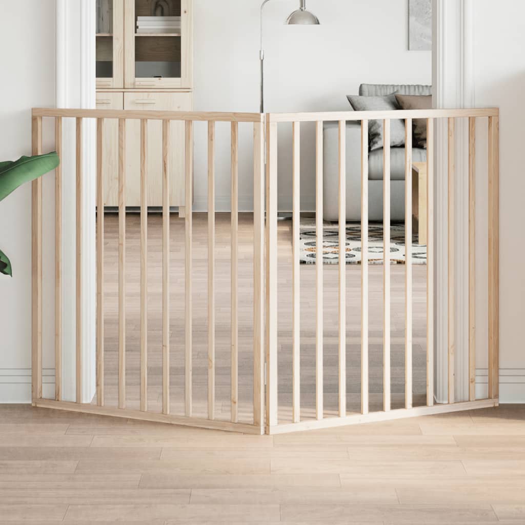 Brána pre psa skladacia 2 panely 160 cm topoľové drevo