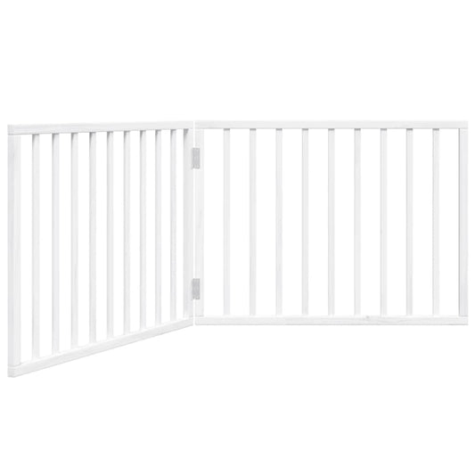 Brána pre psa skladacia 2 panely biela 160 cm topoľové drevo