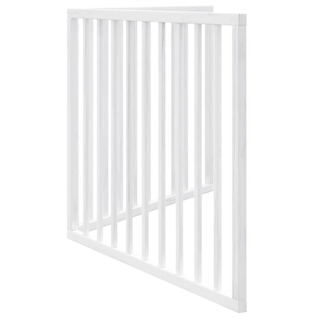 Brána pre psa skladacia 2 panely biela 160 cm topoľové drevo