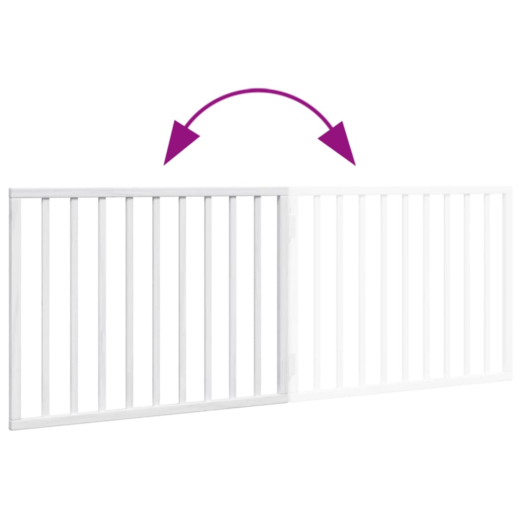 Brána pre psa skladacia 2 panely biela 160 cm topoľové drevo