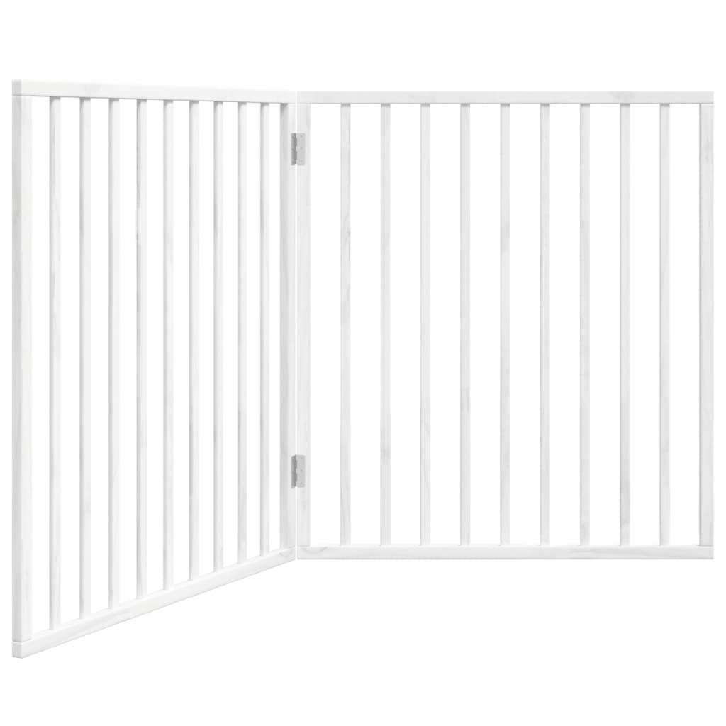 Brána pre psa skladacia 2 panely biela 160 cm topoľové drevo