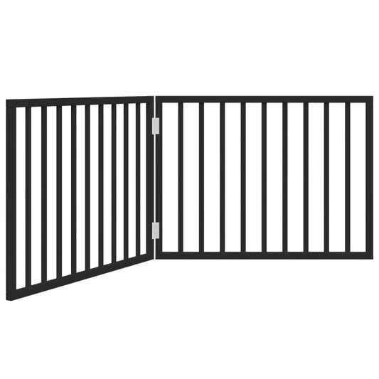Brána pre psa skladacia 2 panely čierna 160 cm topoľové drevo