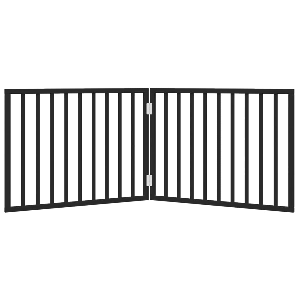 Brána pre psa skladacia 2 panely čierna 160 cm topoľové drevo