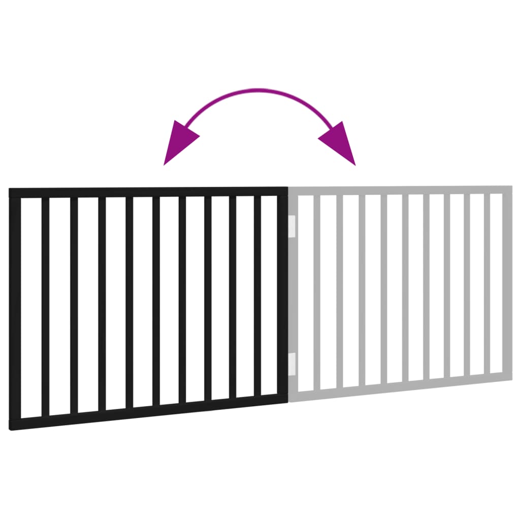 Brána pre psa skladacia 2 panely čierna 160 cm topoľové drevo