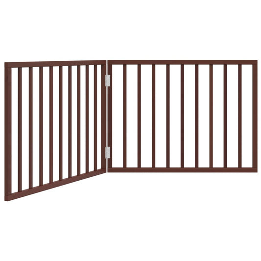 Brána pre psa skladacia 2 panely hnedá 160 cm topoľové drevo