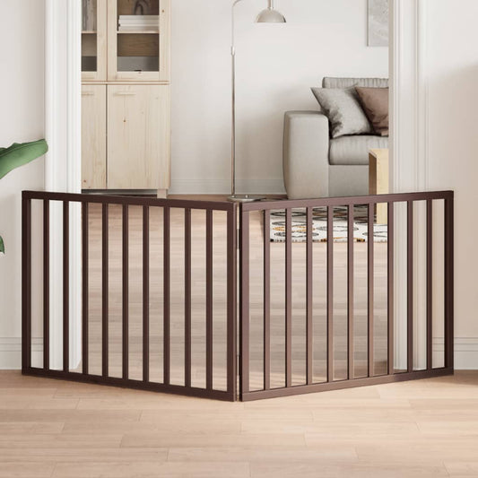 Brána pre psa skladacia 2 panely hnedá 160 cm topoľové drevo
