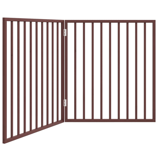 Brána pre psa skladacia 2 panely hnedá 160 cm topoľové drevo