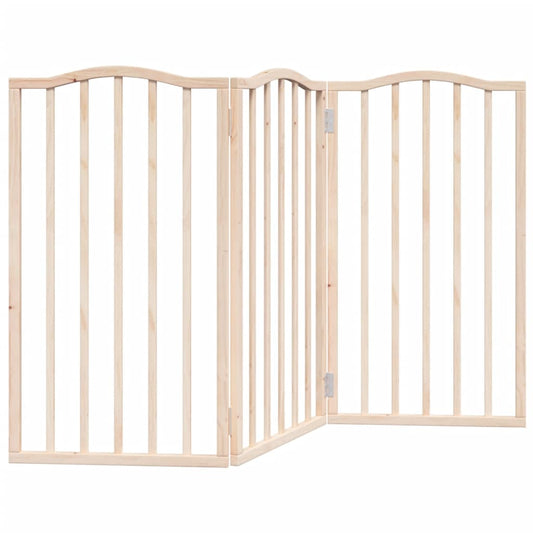Brána pre psa skladacia 3 panely 150 cm topoľové drevo