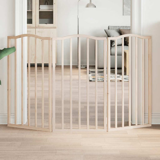 Brána pre psa skladacia 3 panely 150 cm topoľové drevo
