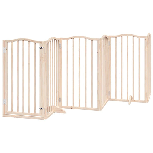 Brána pre psa s dverami sklad. 6 panelov 300 cm topoľové drevo