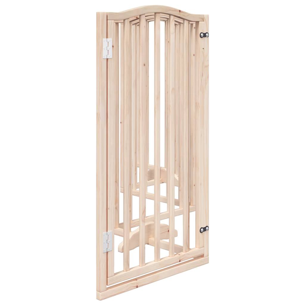 Brána pre psa s dverami sklad. 6 panelov 300 cm topoľové drevo