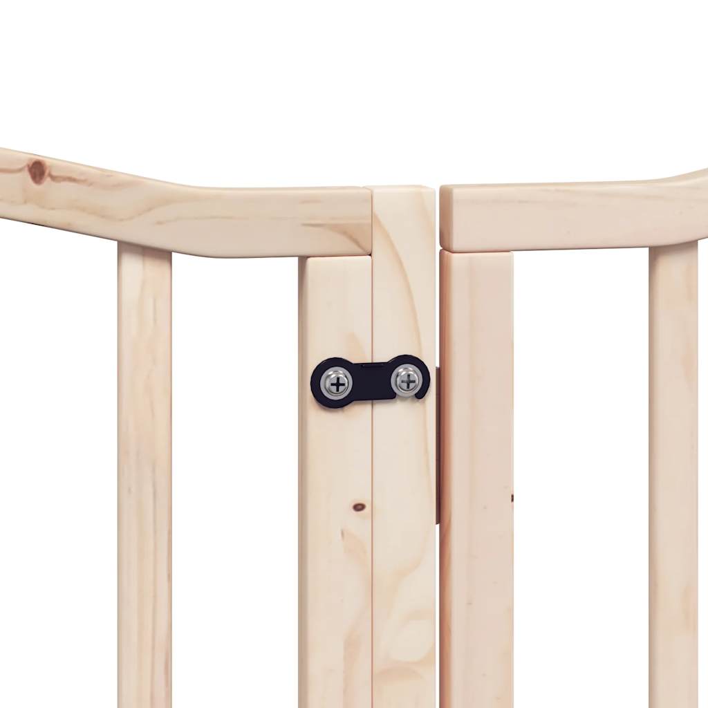Brána pre psa s dverami sklad. 6 panelov 300 cm topoľové drevo