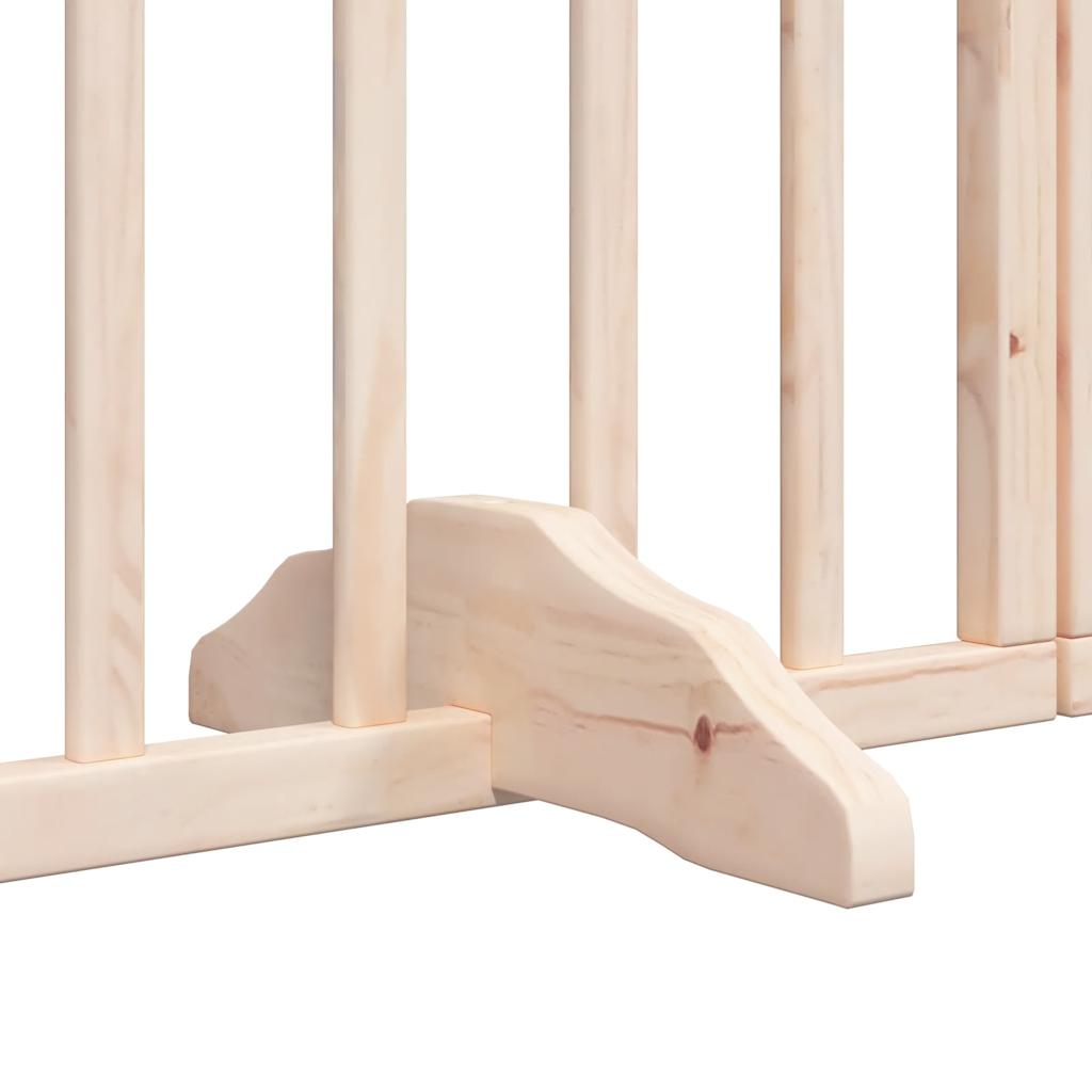 Brána pre psa s dverami sklad. 6 panelov 300 cm topoľové drevo