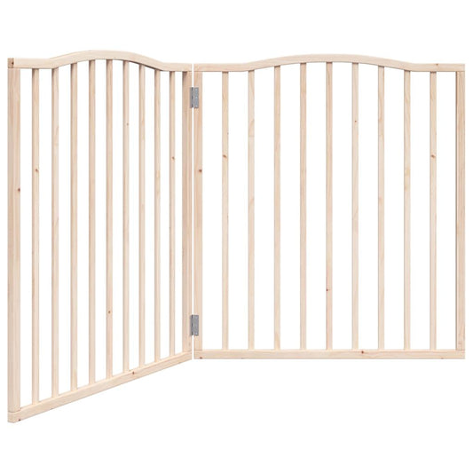 Brána pre psa skladacia 2 panely 160 cm topoľové drevo