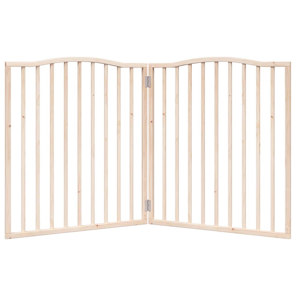 Brána pre psa skladacia 2 panely 160 cm topoľové drevo