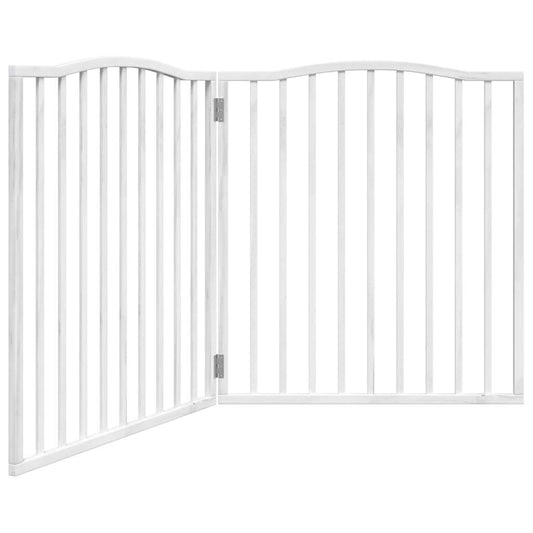Brána pre psa skladacia 2 panely biela 160 cm topoľové drevo