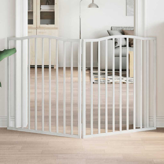 Brána pre psa skladacia 2 panely biela 160 cm topoľové drevo