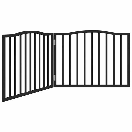 Brána pre psa skladacia 2 panely čierna 160 cm topoľové drevo