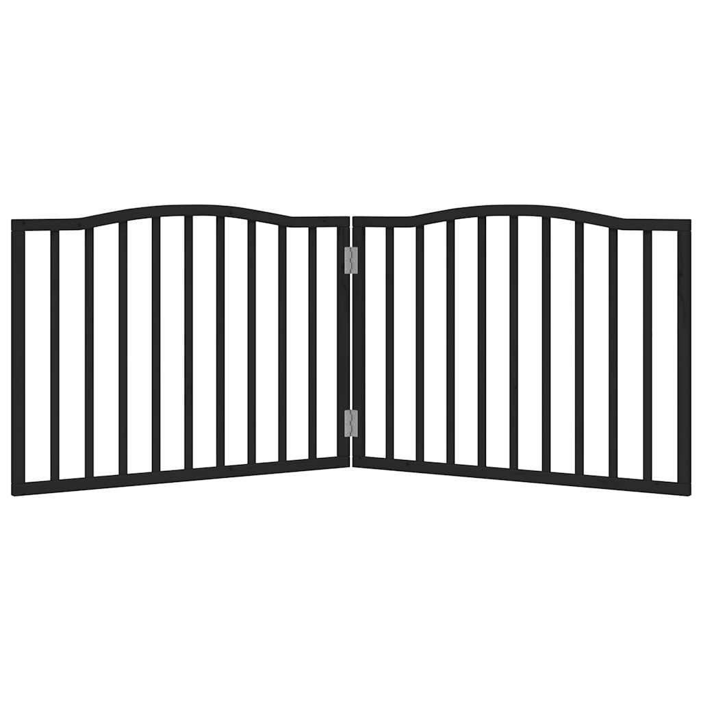 Brána pre psa skladacia 2 panely čierna 160 cm topoľové drevo