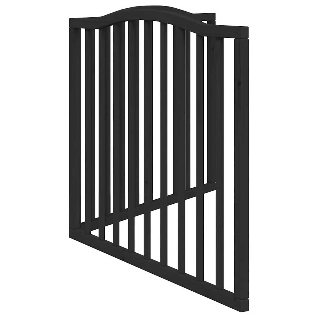Brána pre psa skladacia 2 panely čierna 160 cm topoľové drevo
