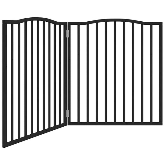 Brána pre psa skladacia 2 panely čierna 160 cm topoľové drevo
