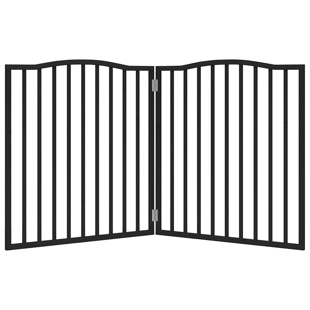 Brána pre psa skladacia 2 panely čierna 160 cm topoľové drevo