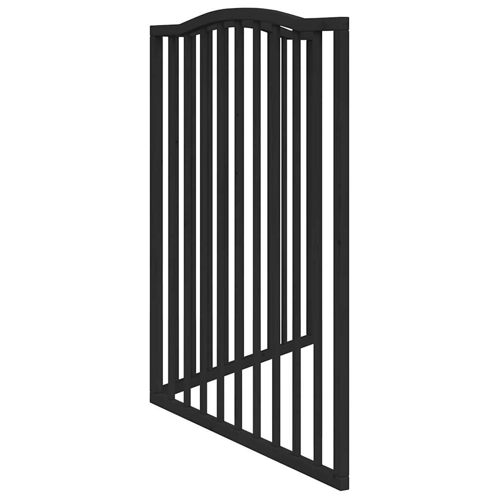 Brána pre psa skladacia 2 panely čierna 160 cm topoľové drevo